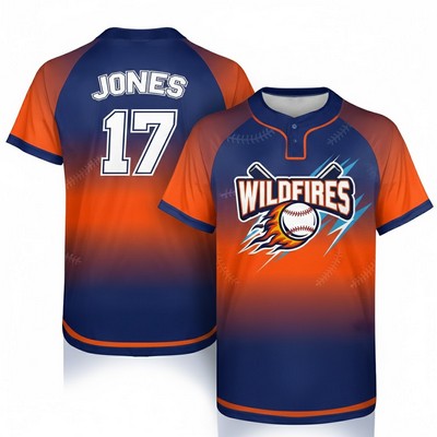 2-Button Interlock Mesh Sublimated Jersey